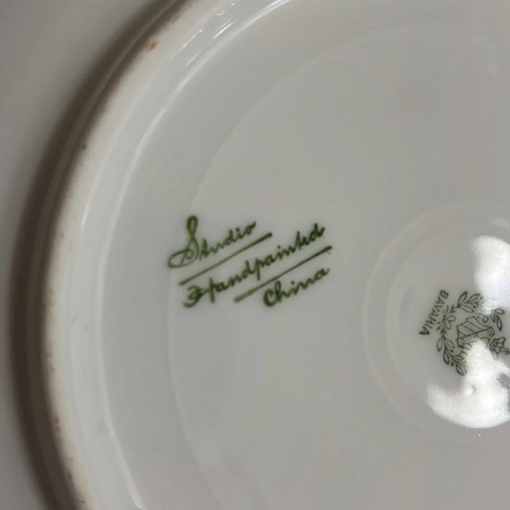 Antique Bavaria (Germany)porcelain plate hand painted & signed blue floral China